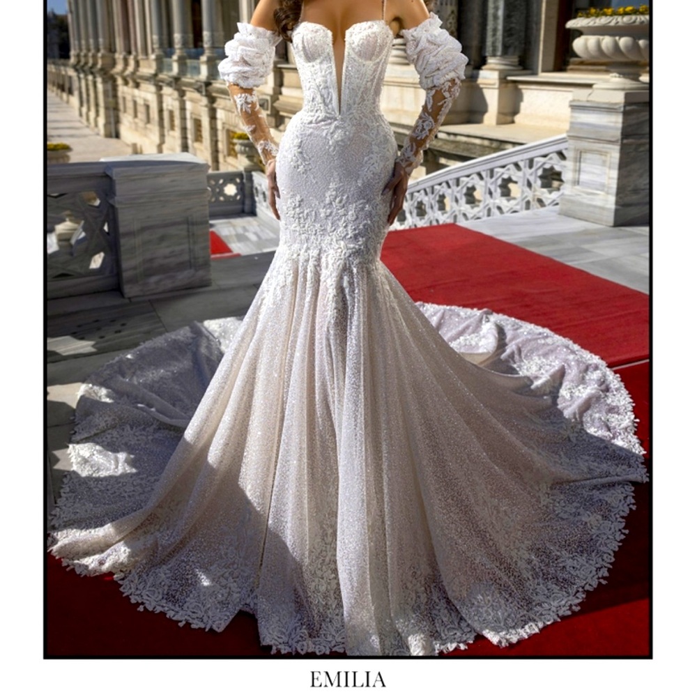 Sima Couture White Lace Bridal Gown